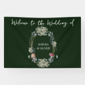 Elegante grüne Blume und Pilzkreide Banner (Horizontal)