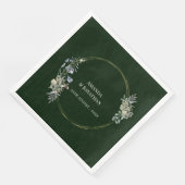 Elegante grüne Blume und Pilzkreide Serviette (Ecke)