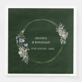 Elegante grüne Blume und Pilzkreide Serviette (Vorderseite)