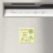 Elegante grüne Blumen mit Diamanten Magnet (In Situ (Geschirrspüler))