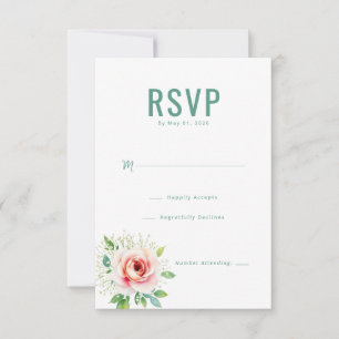Elegante grüne Blumen-RSVP RSVP Karte