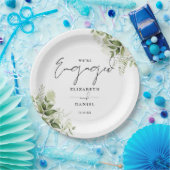 Elegante Grüne Blumenarbeit Party Pappteller (Party)