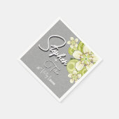 Elegante grüne Blumenhochzeit Serviette (Ecke)