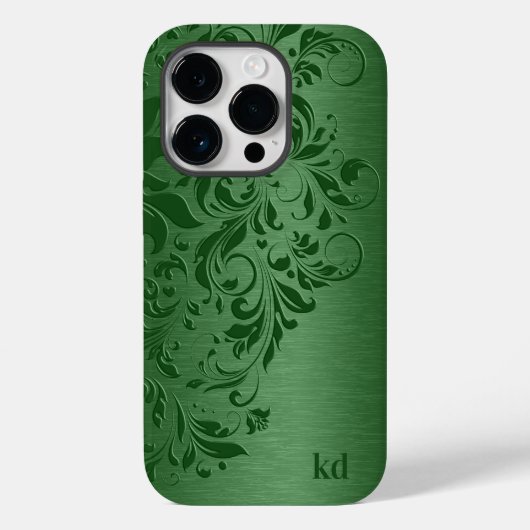 Elegante grüne Blumenlatte auf Grün Case-Mate iPhone Hülle (Rückseite)