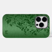 Elegante grüne Blumenlatte auf Grün Case-Mate iPhone Hülle (Rückseite (Horizontal))
