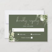 Elegante Grüne Blumenstrauß Grüne Hochzeit RSVP Karte (Vorderseite)