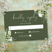 Elegante Grüne Blumenstrauß Grüne Hochzeit RSVP Karte