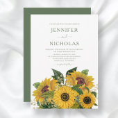 Elegante grüne Blütenblumen Hochzeit Einladung