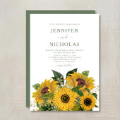 Elegante grüne Blütenblumen Hochzeit Einladung