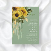 Elegante grüne Blütenblumen Hochzeit Einladung