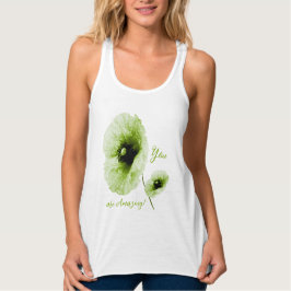 Elegante grüne Blütenfrauenspitze Tank Top