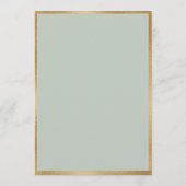 Elegante grüne Blütengoldblüte Rustikale Hochzeit Einladung (Rückseite)