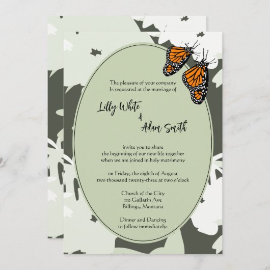 Elegante Grüne Blütenhochzeit (Vorne/Hinten)