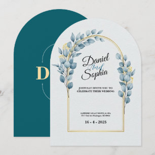Elegante Grüne Bogen-Hochzeitseinladung Einladung