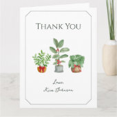 Elegante Grüne Botanicals Dankeskarte (Vorderseite)
