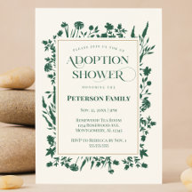 Elegante grüne Botanische Adoption Dusche