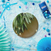 Elegante grüne botanische Blätter Frischfrische Kr Pappteller (Party)