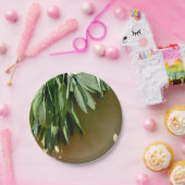 Elegante grüne botanische Blätter Frischfrische Kr Pappteller (Party)