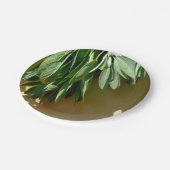 Elegante grüne botanische Blätter Frischfrische Kr Pappteller (Schrägansicht)