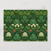 Elegante grüne botanische Blumenmuster Begleitkarte (Rückseite)