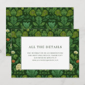 Elegante grüne botanische Blumenmuster Begleitkarte (Vorne/Hinten)