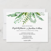 Elegante Grüne botanische Hochzeit Einladung (Vorderseite)