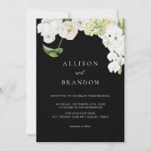 Elegante Grüne Botanische Hochzeit mit Foto Einladung (Vorderseite)