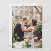 Elegante Grüne Botanische Hochzeit mit Foto Einladung (Rückseite)