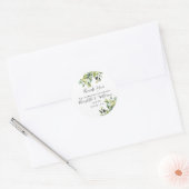 Elegante Grüne Botanische Hochzeit Runder Aufkleber (Umschlag)