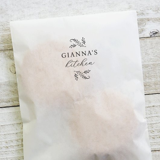 Elegante grüne botanische Personalisierte Küche Permastempel