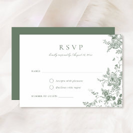 Elegante, grüne botanische RSVP-Karte Einladung