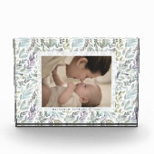 Elegante grüne Botanische Wasserfarbe Fotoblock (Vorderseite)