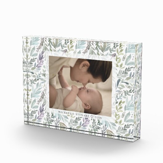 Elegante grüne Botanische Wasserfarbe Fotoblock (Rechts)