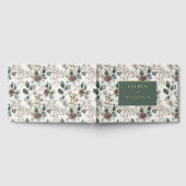 Elegante grüne botanische Wasserfarbe Gästebuch (Voll)
