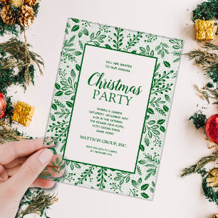 Elegante grüne botanische Weihnachtsfeier Acryleinladungen