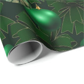 Elegante grüne Bows Ornaments Weihnachten Geschenkpapier (Rolleneckpunkt)