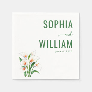 Elegante Grüne Calla-Lilien Serviette