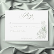 Elegante grüne Chinoiserie Natur & Vögel Hochzeit