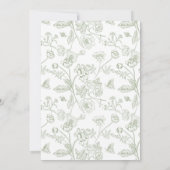 Elegante grüne Chinoiserie Viktorianische Blumenho Save The Date (Rückseite)