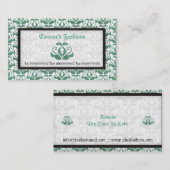 Elegante, grüne Damaskus-Modekarten Visitenkarte (Vorne/Hinten)