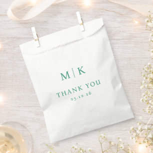 Elegante grüne Dankeskarte Geschenktütchen