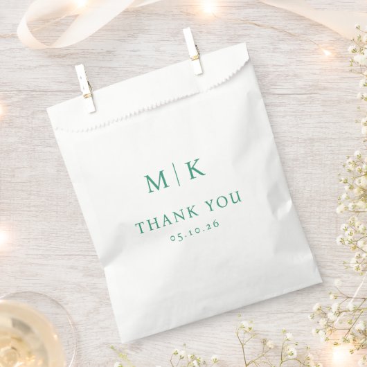 Elegante grüne Dankeskarte Geschenktütchen (Ausgeschnitten)