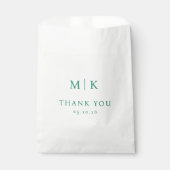 Elegante grüne Dankeskarte Geschenktütchen (Vorderseite)