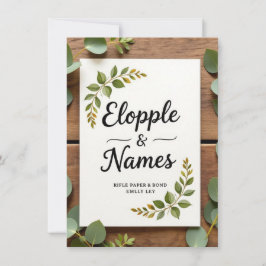 Elegante Grüne Einladung Hochzeit | Minimal