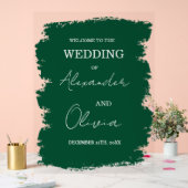 Elegante Grüne Einladung Hochzeit | Script-Schrift Acrylschild (Hochzeit)