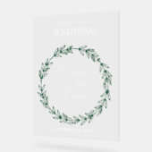 Elegante Grüne Einladung Hochzeit | Script-Schrift Acrylschild (Winkel)