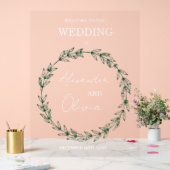 Elegante Grüne Einladung Hochzeit | Script-Schrift Acrylschild (Hochzeit)