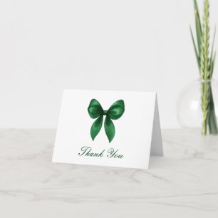 Elegante grüne Emerald-Schleife, sie knüpft das Ba Dankeskarte