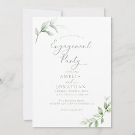 Elegante Grüne Engagement Party Einladungen