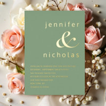 Elegante grüne Et-Zeichen-Hochzeit Gold